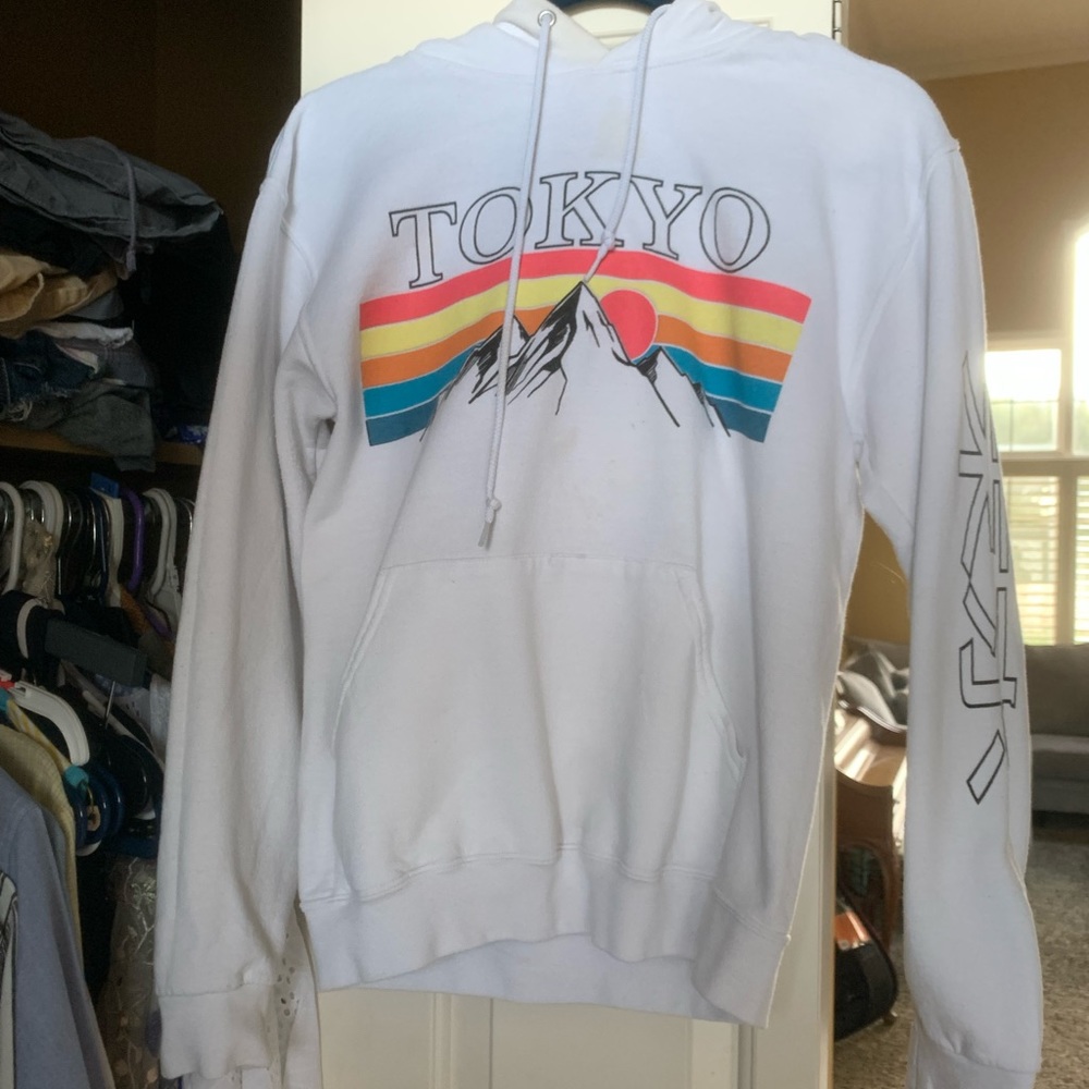 Retro Japanese Mountain Hoodie : Smoke Freeeeee